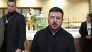 Спілкування Володимира Зеленського з медіа у Давосі