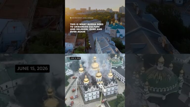 Before and after Russia’s attack on the Kyiv Pechersk Lavra