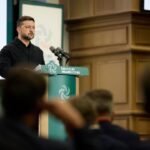 Заява Володимира Зеленського під час спілкування з медіа разом із Мікхолом Мартіном